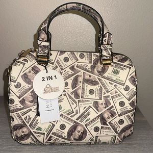 Money bag Meduim size satchel with pouch included and extra strap for cross body